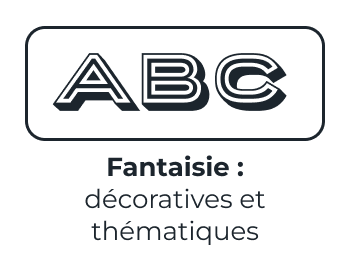 Design graphique, les familles de typographies - Fantaisie, décorative et thématique